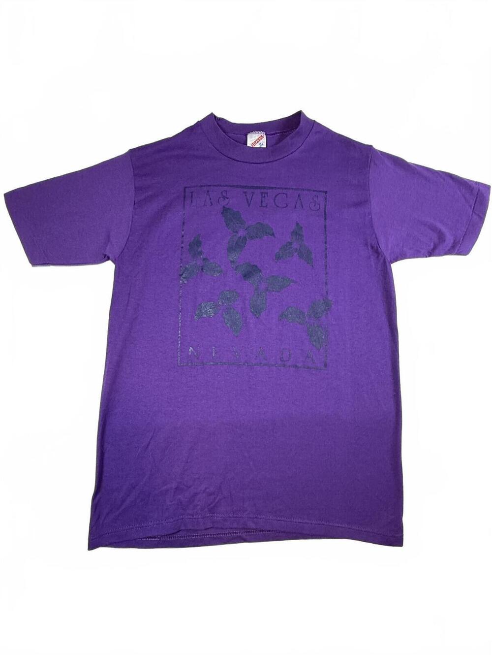 Rare Misprint Vintage 90s Las Vegas Montana Tourist Tee Purple Jerzees Graphic